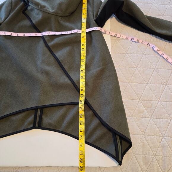 Natalia Romano Jacket Women's XS Olive Green Black Trim Asymmetrical Hem Career - Picture 9 of 12